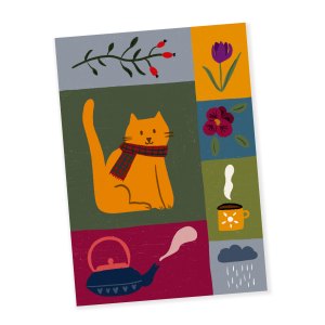 Affiche A4 Le chat d'automne