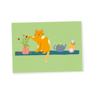 Carte postale Le chat sur l'étagère
